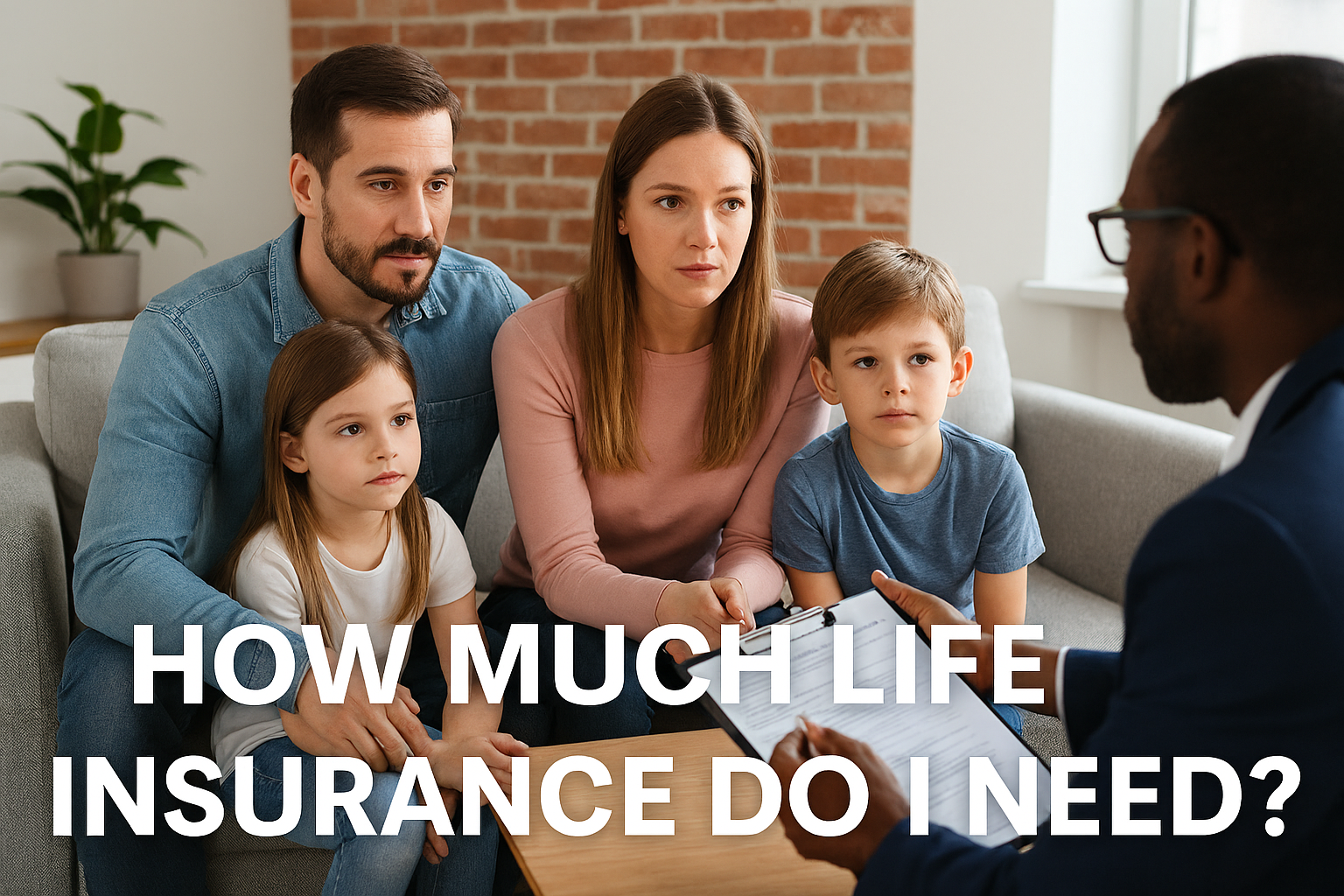 Family meeting with financial advisor to calculate life insurance needs