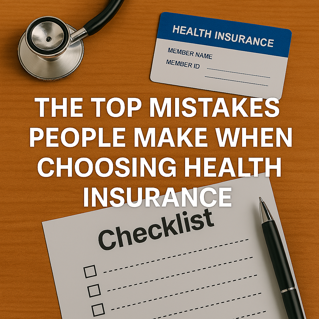 Health insurance decision concept with stethoscope, insurance card, and checklist on a clean desk